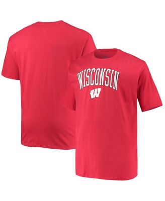 Men's Red Wisconsin Badgers Big & Tall Arch Over Wordmark T-Shirt