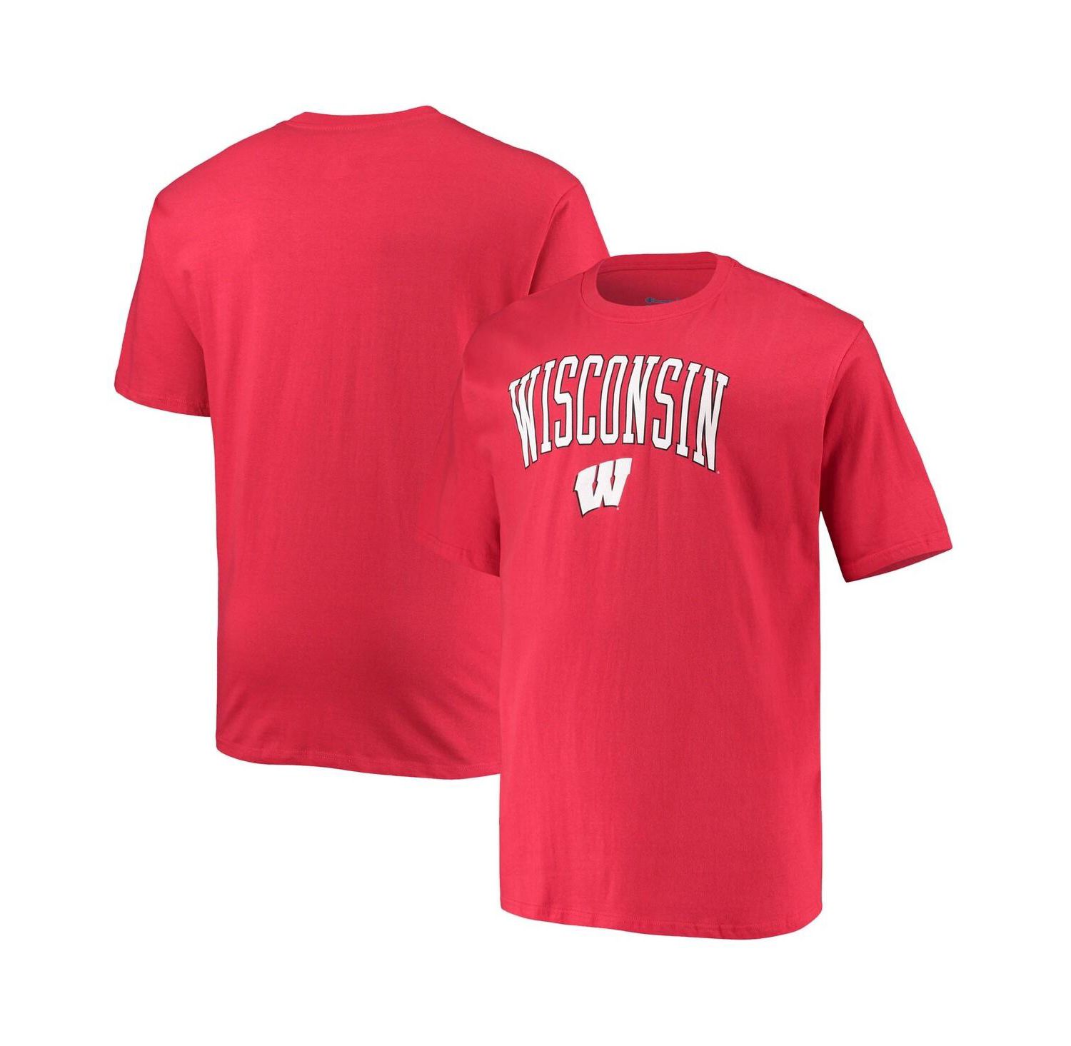 Men's Red Wisconsin Badgers Big & Tall Arch Over Wordmark T-Shirt