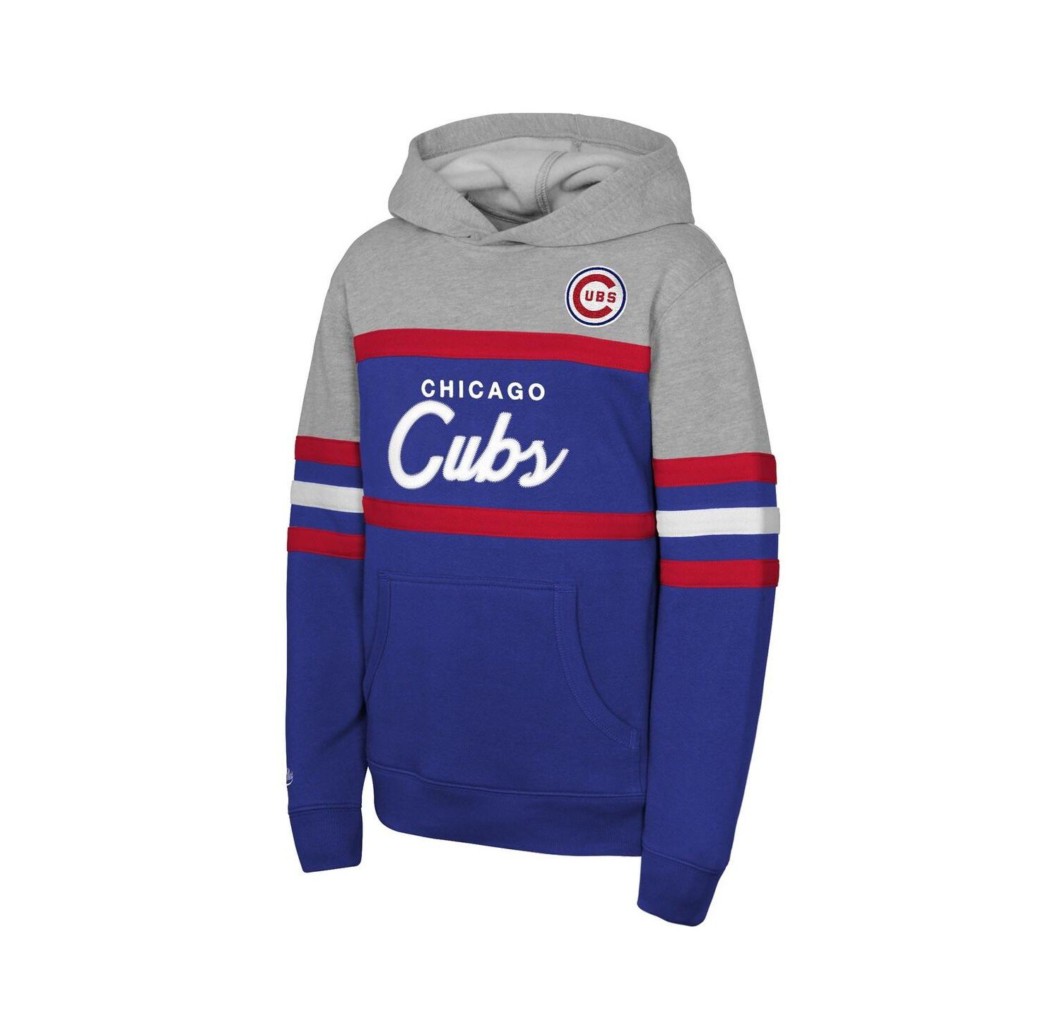Big Boys and Girls Royal/Grey Chicago Cubs Cooperstown Head Coach Pullover Hoodie