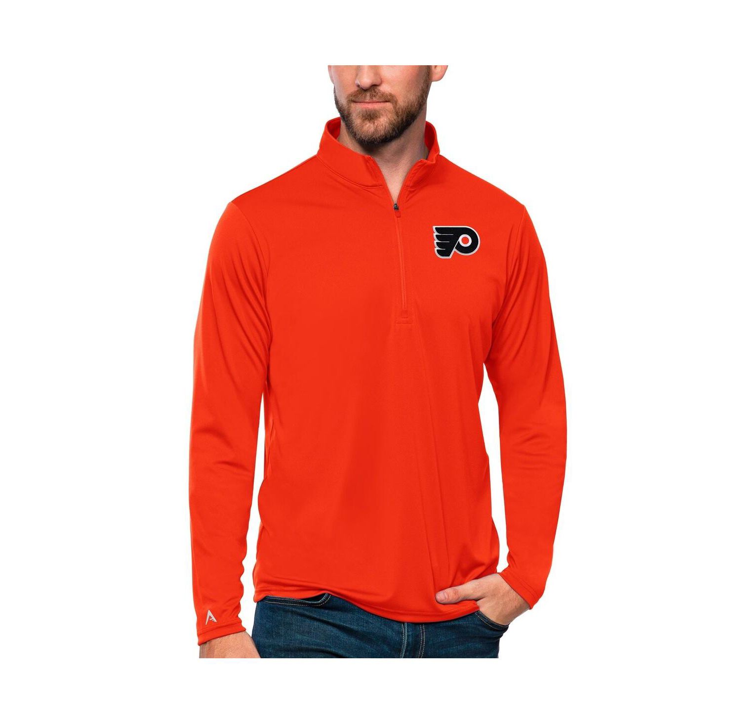 Men's Orange Philadelphia Flyers Tribute Quarter-Zip Pullover