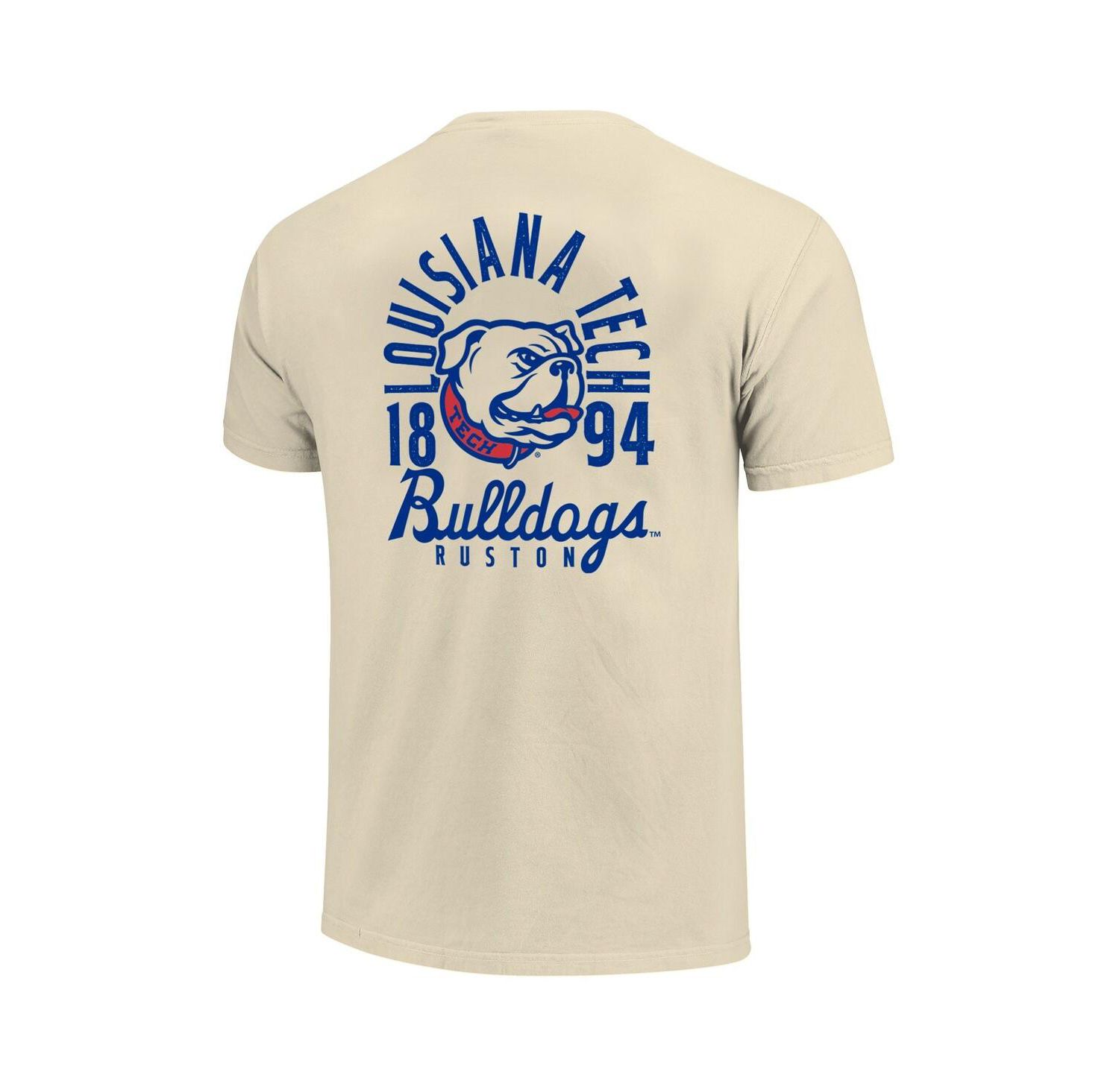 Men's Cream Louisiana Tech Bulldogs Comfort Colors Mascot Overlay T-Shirt