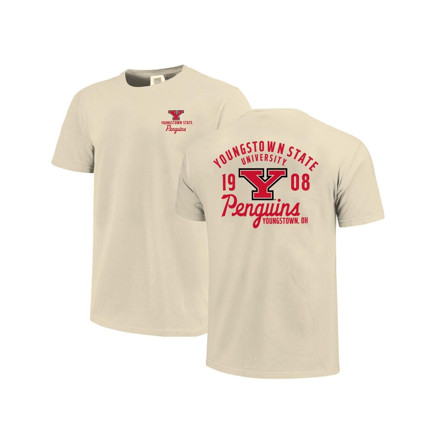 Мужская футболка Image One Cream Youngstown State Penguins Comfort Colors Mascot Overlay — фото 1