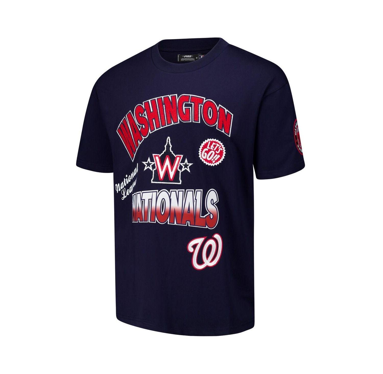 Men's Navy Washington Nationals Turn It Up Dropped Shoulder T-Shirt