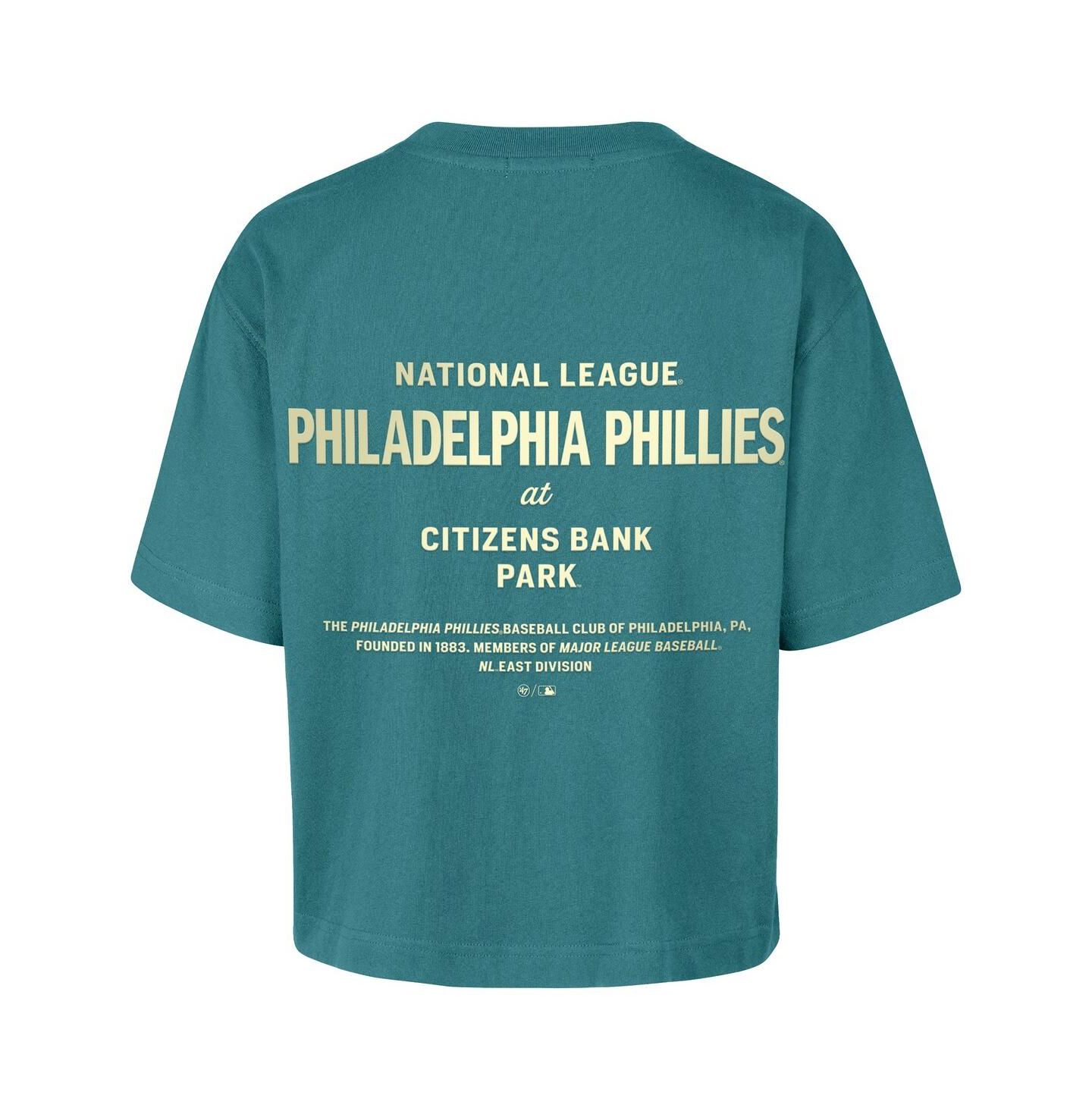 Женская футболка '47 Brand Teal Philadelphia Phillies Plus Size Leon City Cropped — фото 3