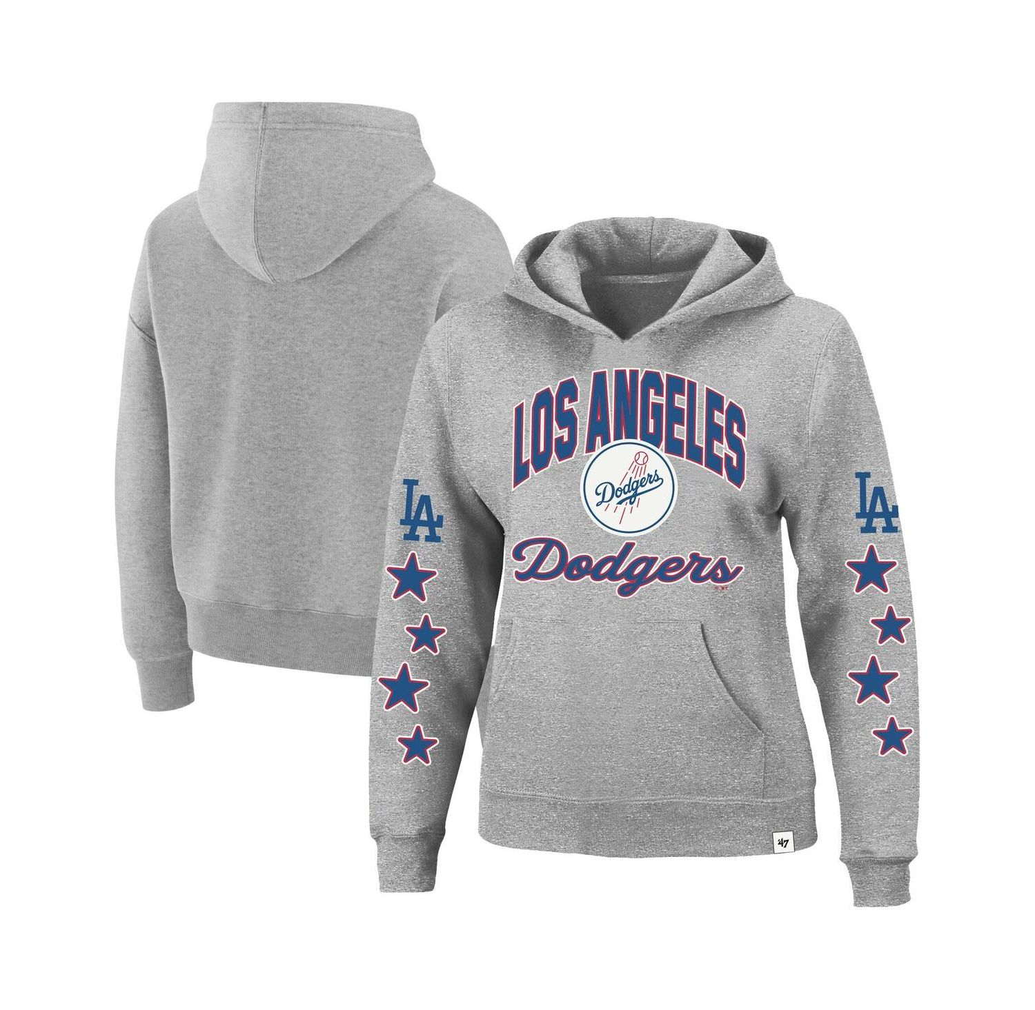 Women's Heather Gray Los Angeles Dodgers Plus Size Starry Eye Hoodie