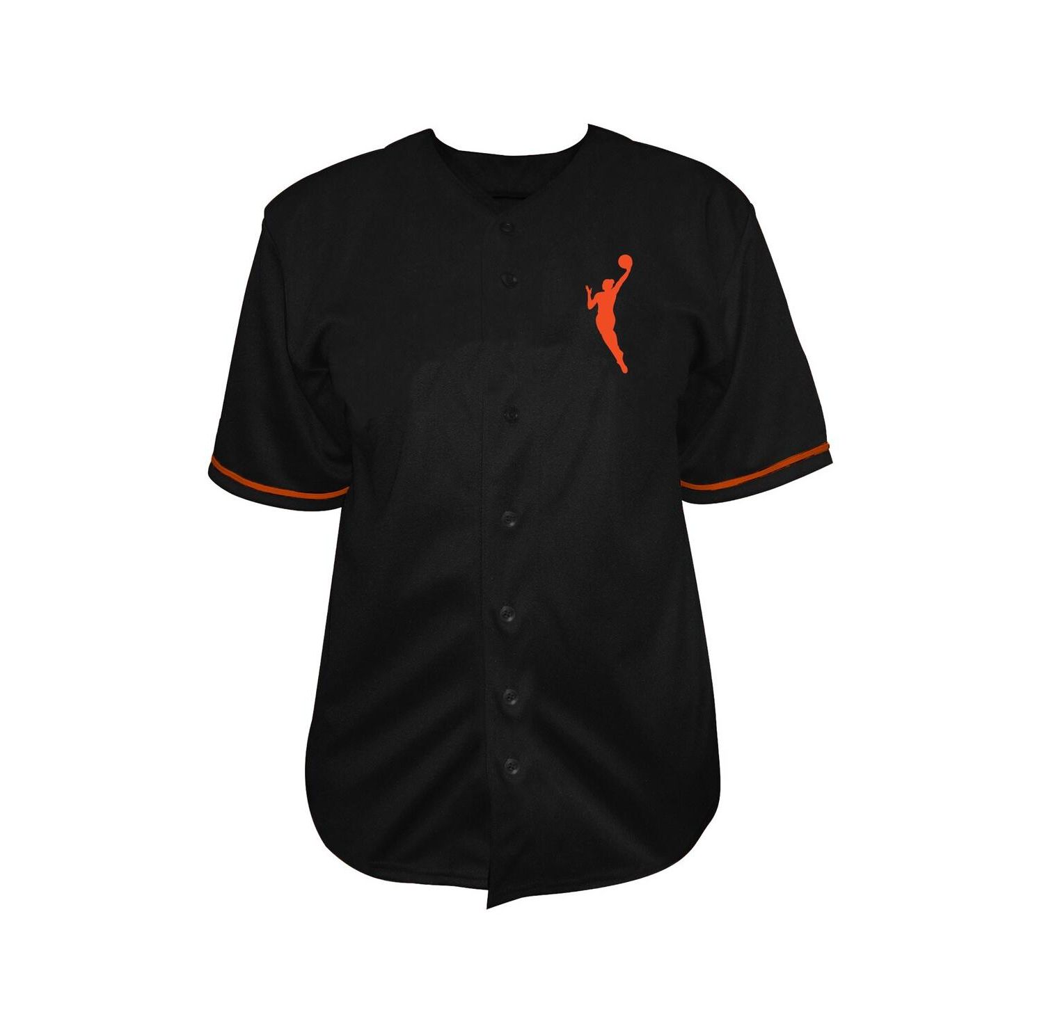 Men's Black WNBA Big & Tall Full-Button Fashion Jersey
