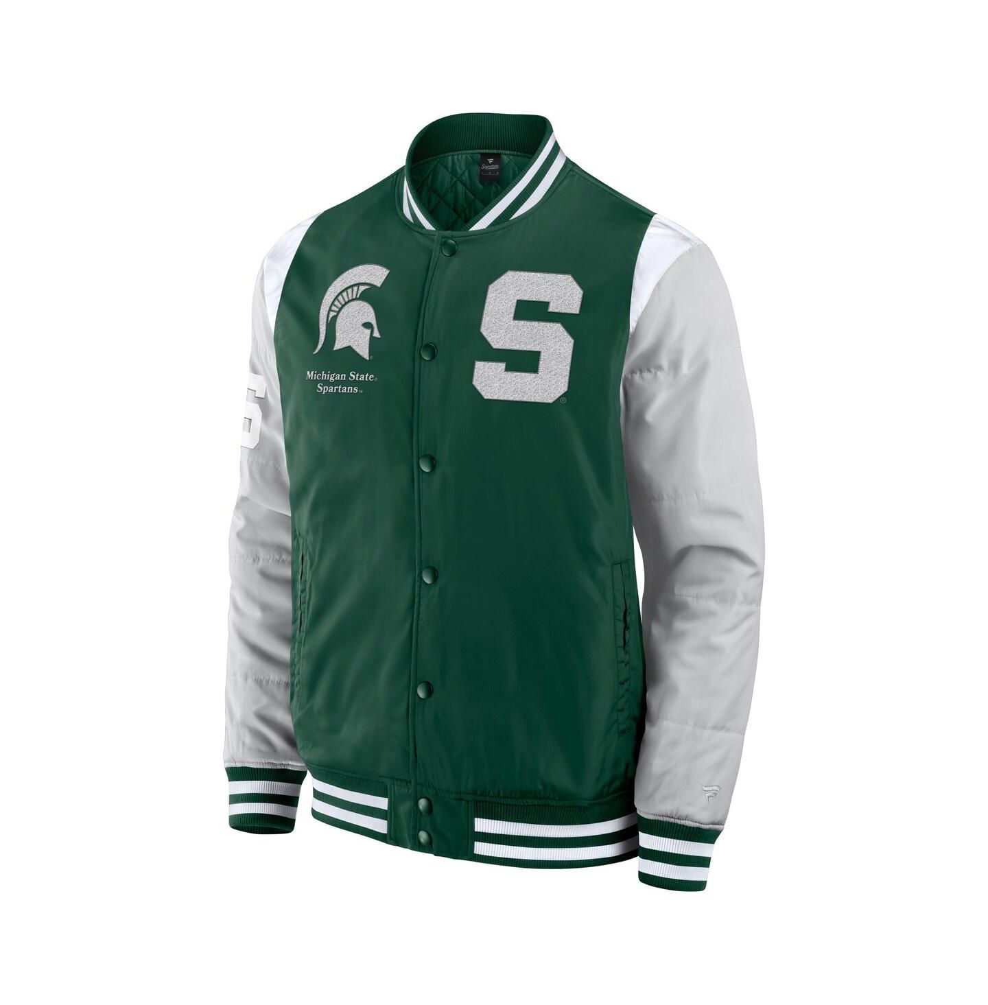 Мужская куртка Fanatics Green Michigan State Spartans Elements Elite Full-Snap — фото 2
