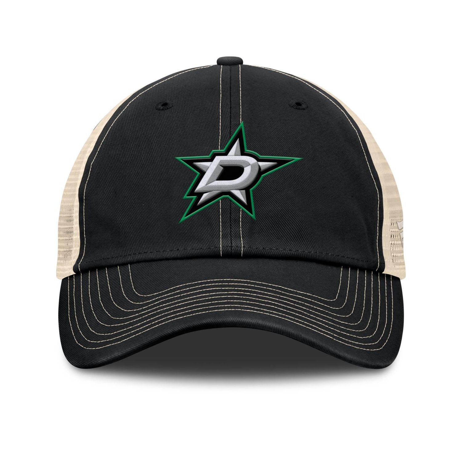 Men's Black/Natural Dallas Stars Rival Trucker Adjustable Hat
