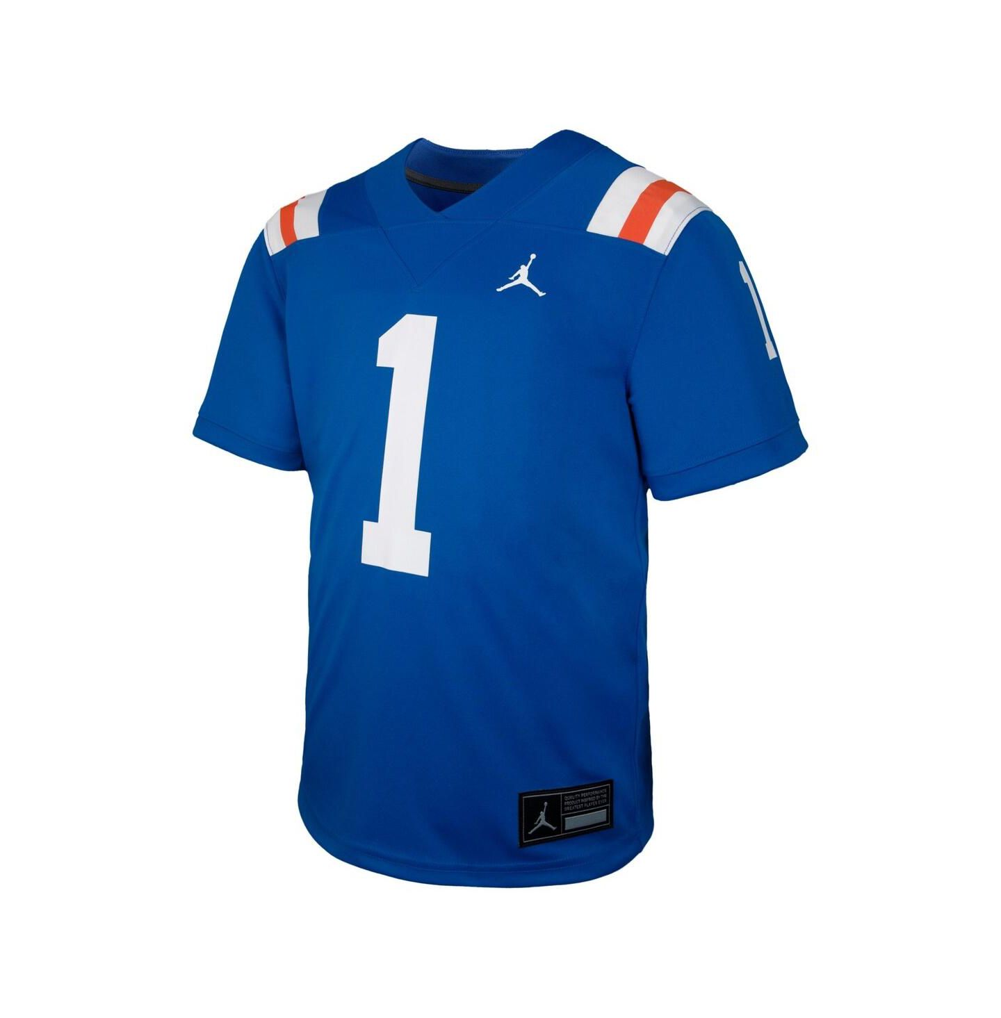 Детская футбольная игровая джерси Jordan Florida Gators #1 Alternate, Royal — фото 2