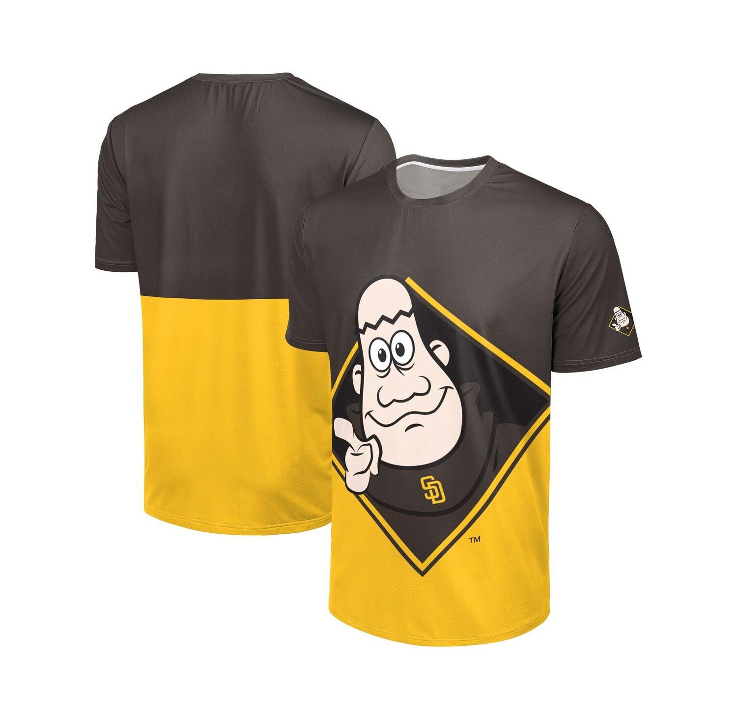 Men's Brown/Gold San Diego Padres Big Logo Mascot T-Shirt
