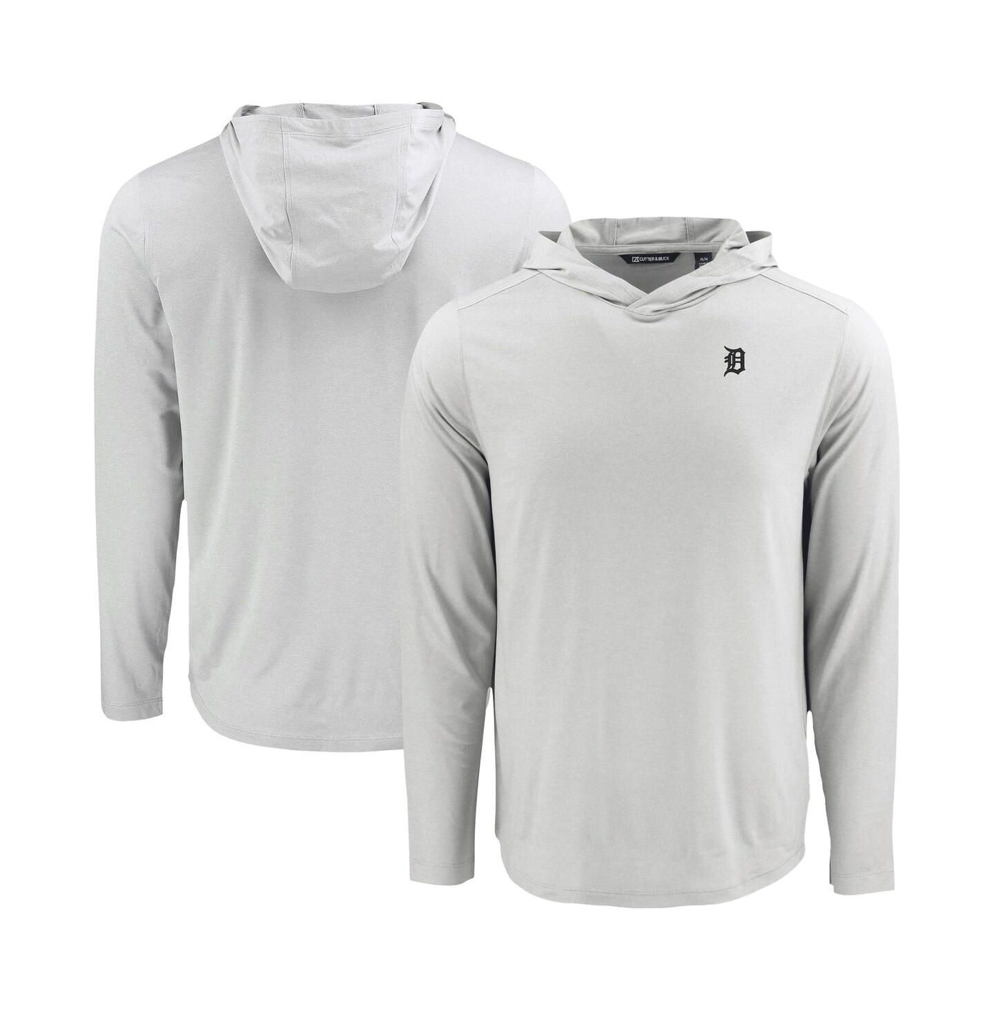 Мужское худи Cutter & Buck Gray Detroit Tigers Coastline Epic Comfort Eco Long Sleeve T-Shirt — фото 1