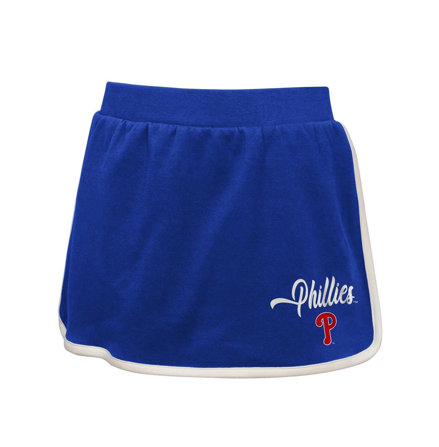 Детский комплект Outerstuff Big Girls 2-Piece Royal Philadelphia Phillies Base Trainer Johnny Polo Shirt and Skort Set — фото 4