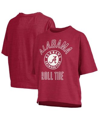 Women's Crimson Alabama Crimson Tide Motley Crew Bishop Waist Length Oversized Slub T-Shirt