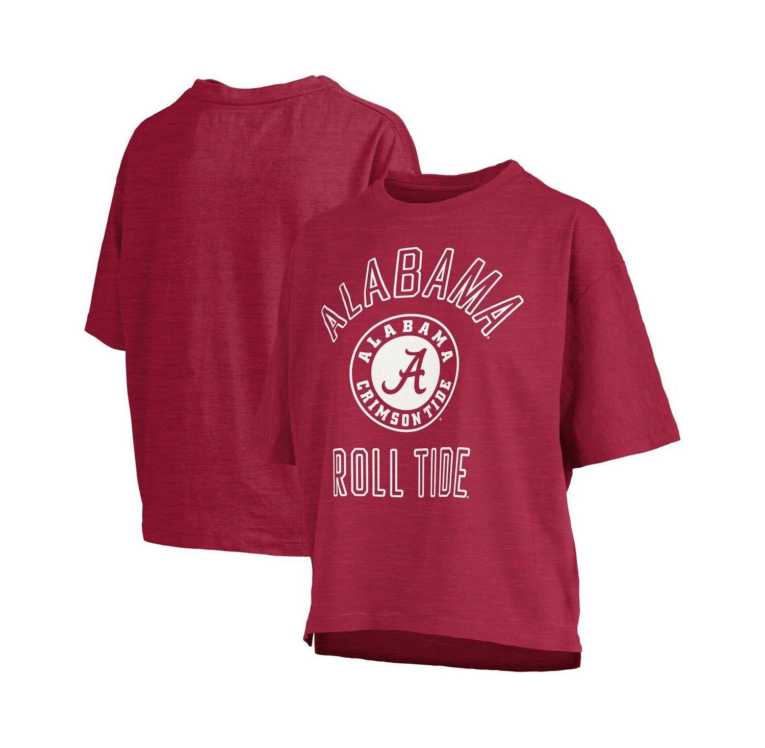 Women's Crimson Alabama Crimson Tide Motley Crew Bishop Waist Length Oversized Slub T-Shirt