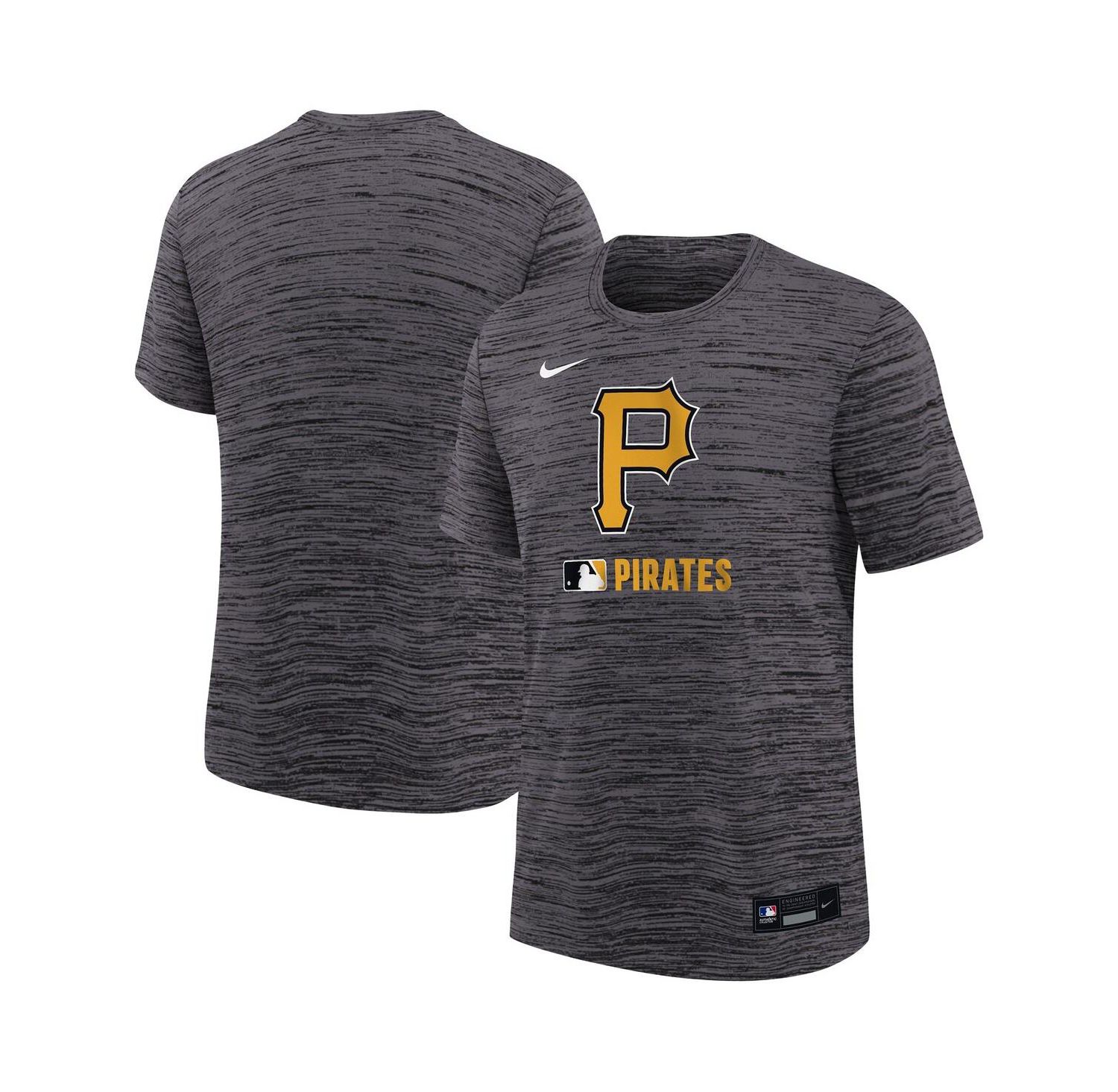 Big Boys and Girls Black Pittsburgh Pirates Authentic Collection Velocity Performance T-Shirt