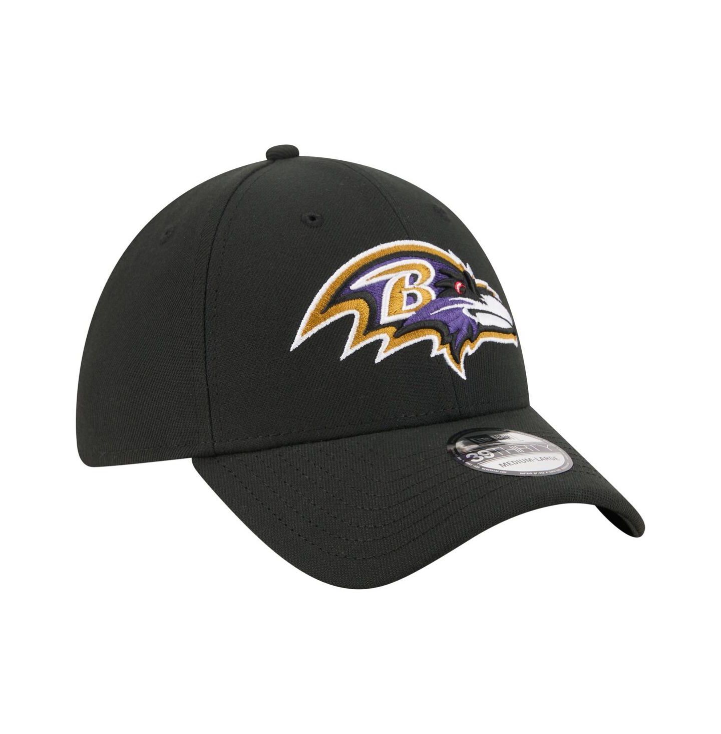 Мужская кепка New Era Black Baltimore Ravens Core Team 39THIRTY Flex Hat — фото 3