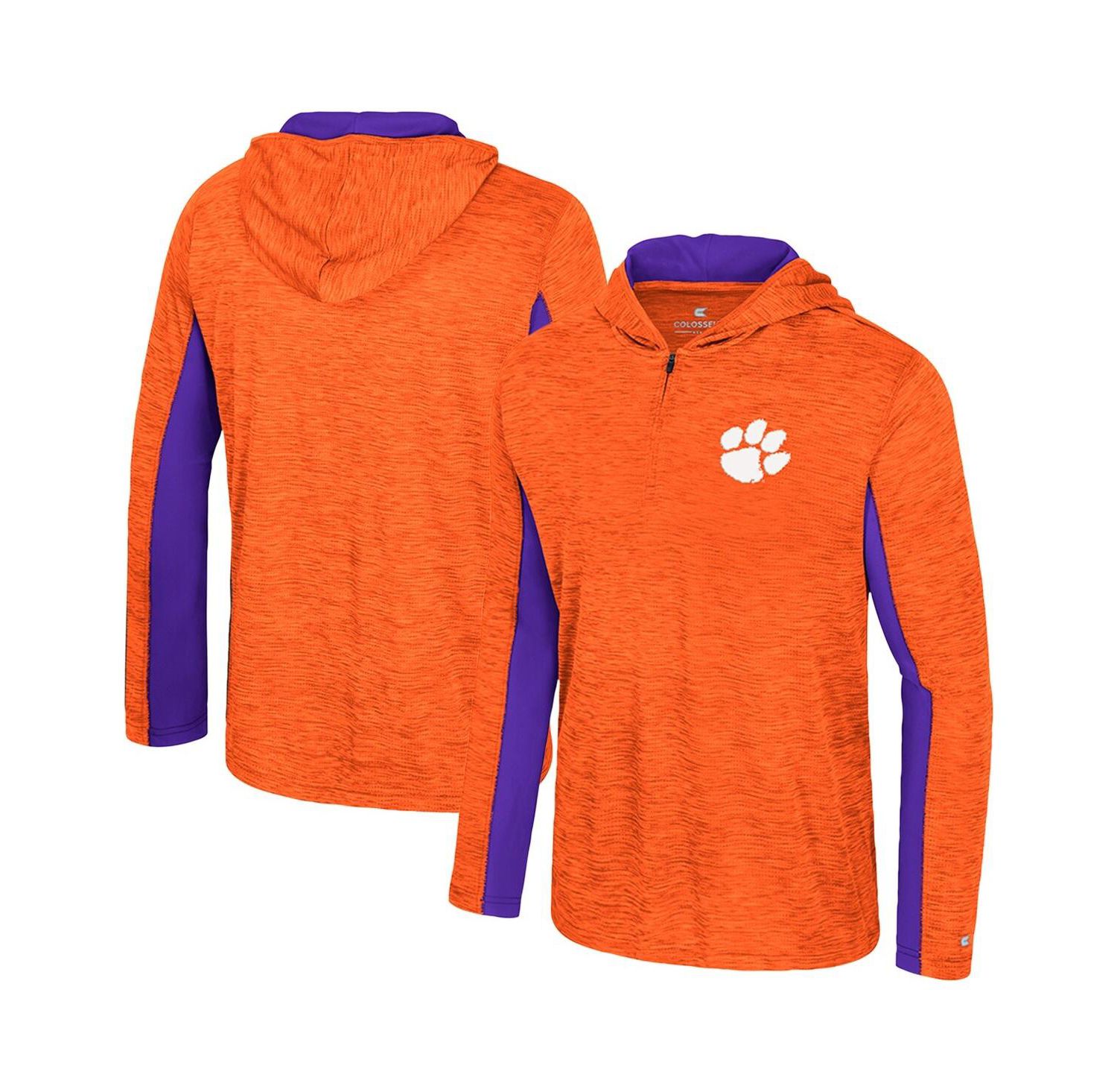 Men's Orange Clemson Tigers Always Sunny Quarter-Zip Hoodie