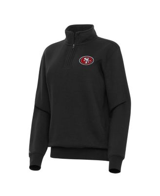 Women's Black San Francisco 49ers Victory Quarter-Zip Sweatshirt