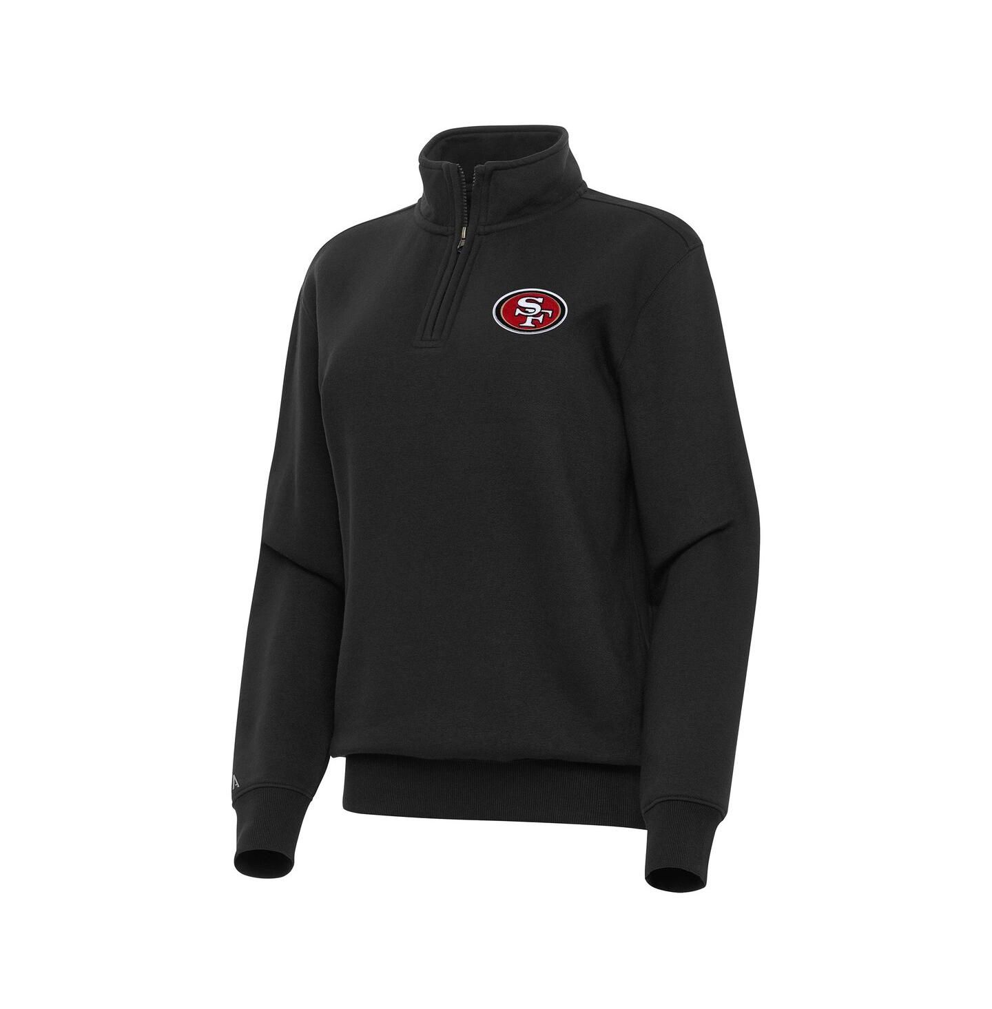 Женский свитшот Antigua Black San Francisco 49ers Victory Quarter-Zip — фото 1