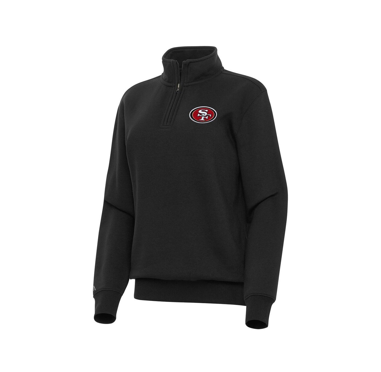 Women's Black San Francisco 49ers Victory Quarter-Zip Sweatshirt