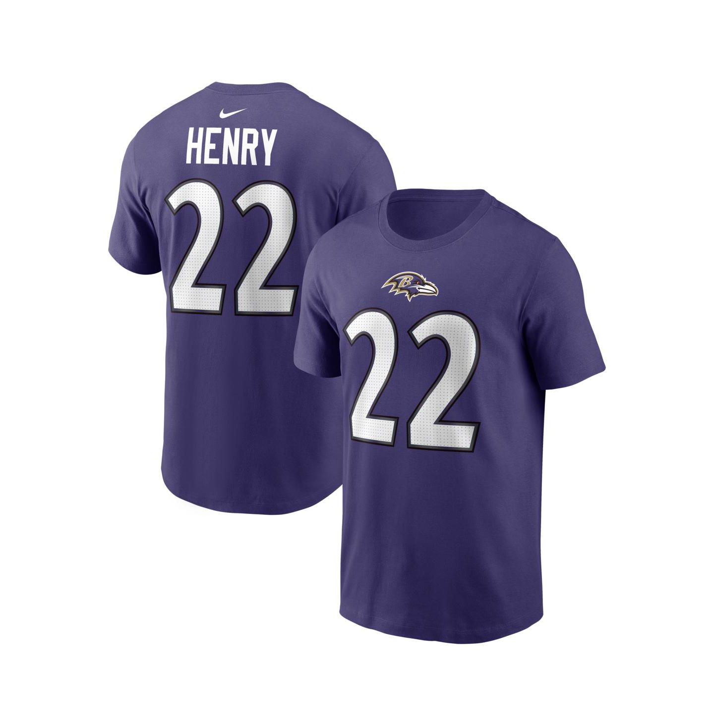 Мужская футболка Nike Derrick Henry Purple Baltimore Ravens Name & Number — фото 1