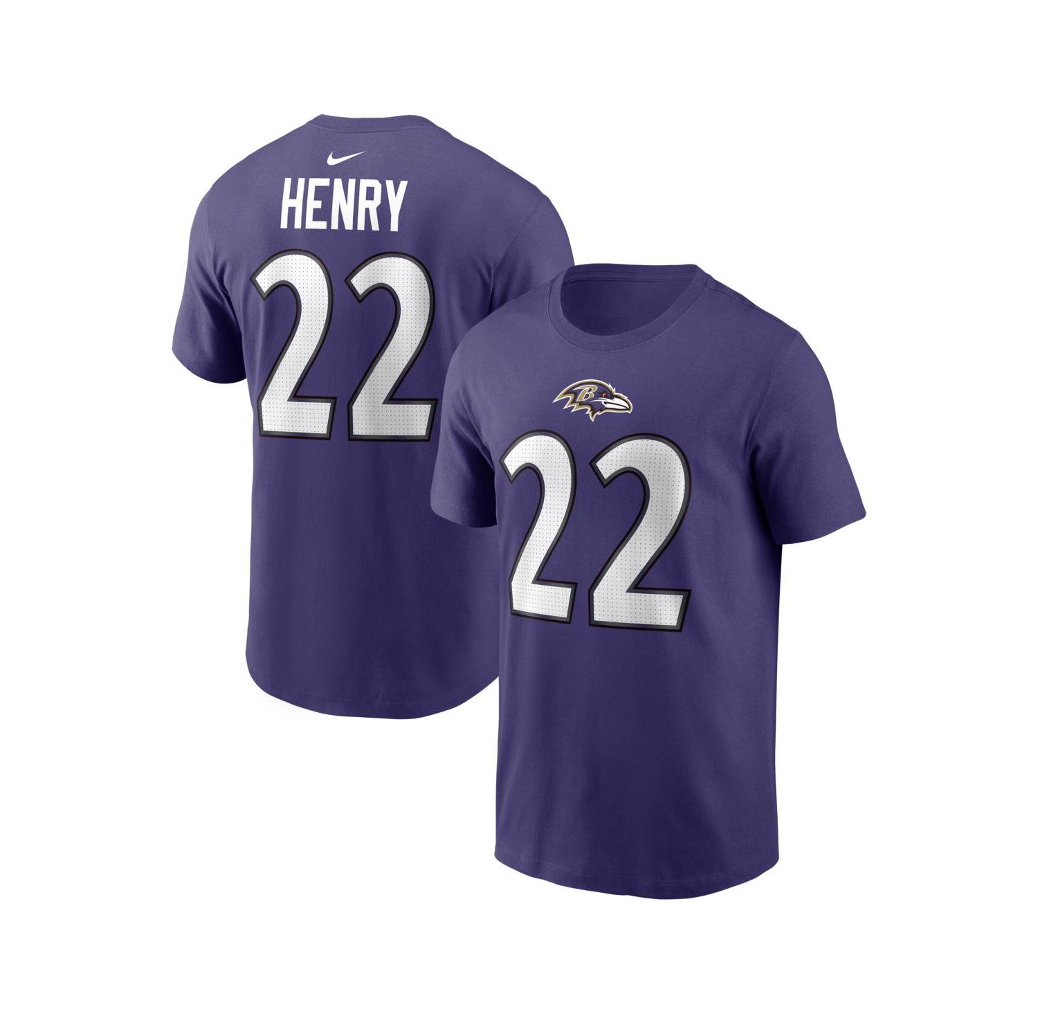 Men's Derrick Henry Purple Baltimore Ravens Name & Number T-Shirt