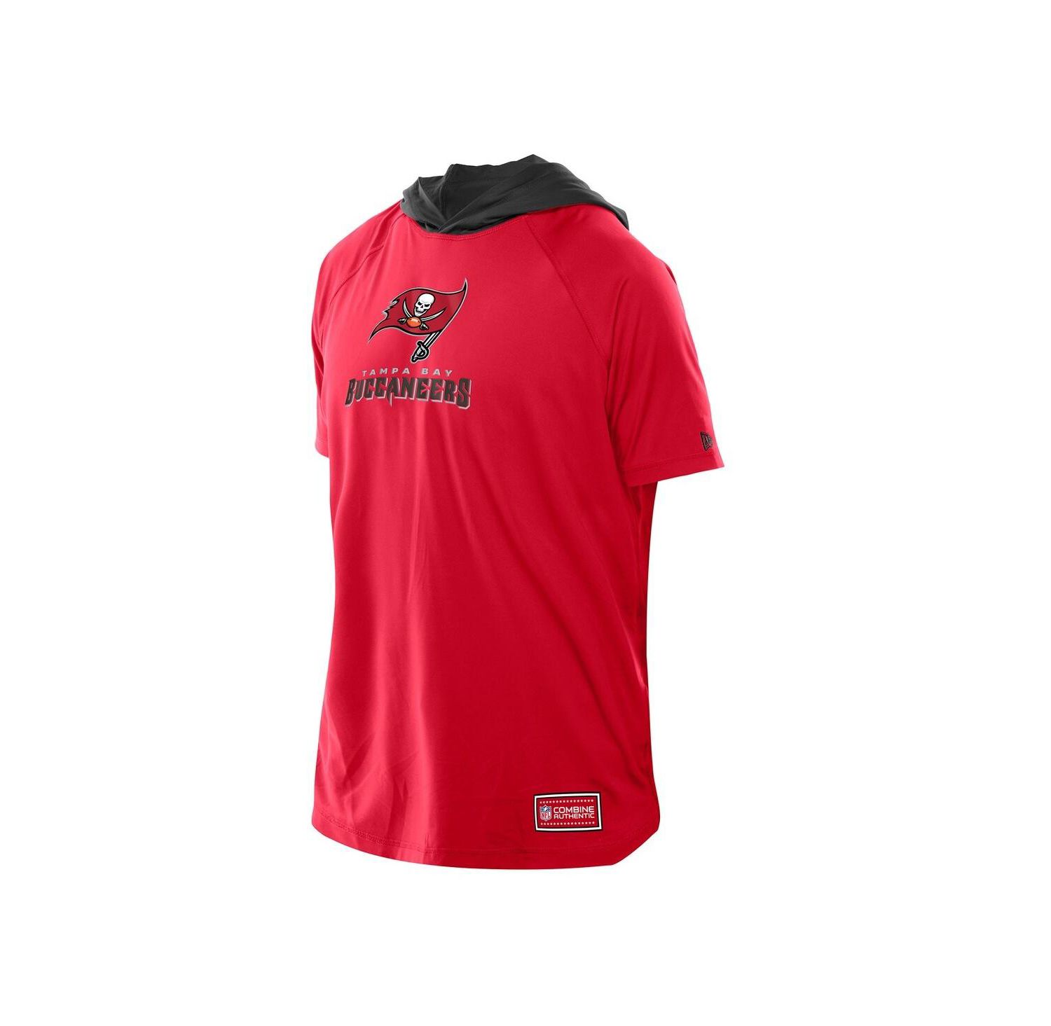 Men's Red Tampa Bay Buccaneers Combine Authentic Hooded Raglan Short-Sleeve T-Shirt