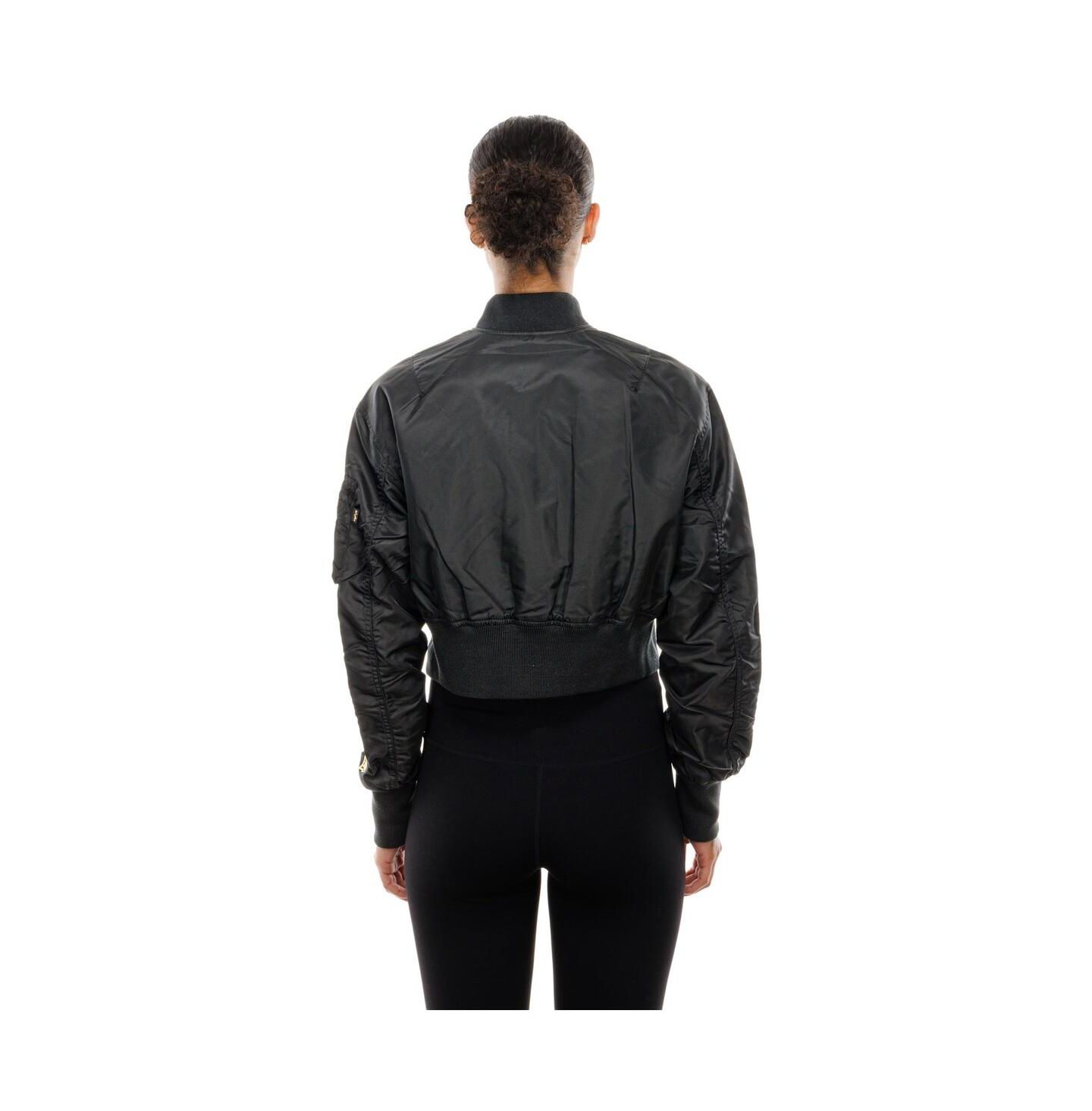 Женская куртка New Era X Alpha Industries Black New York Mets Cropped Full-Zip — фото 2