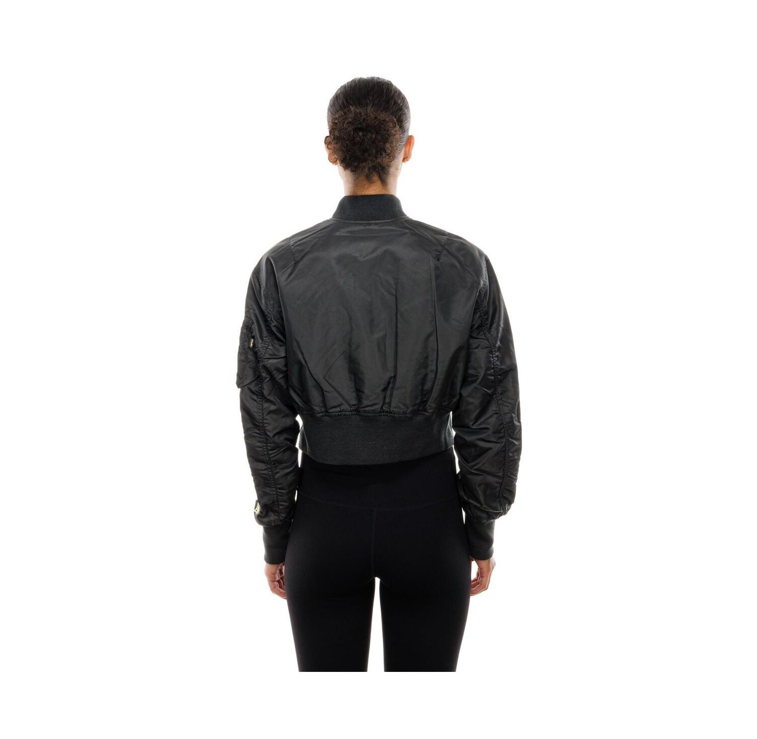 X Alpha Industries Women's Black New York Mets Cropped Full-Zip Jacket