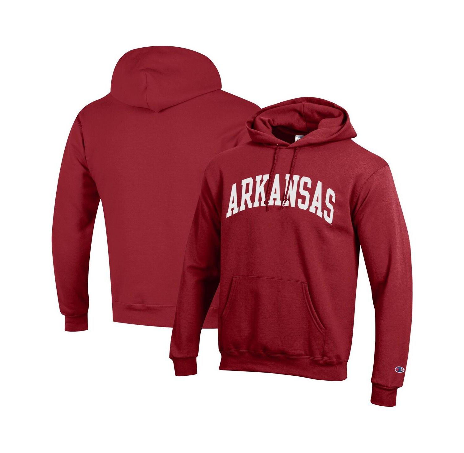 Men's Cardinal Arkansas Razorbacks Basic Arch Fleece Pullover Hoodie