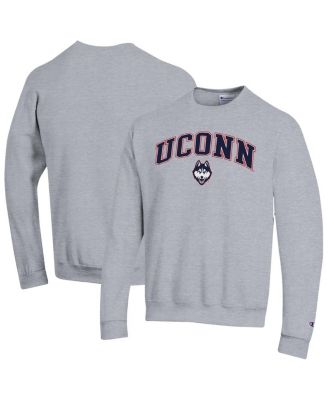 Men's Heather Gray UConn Huskies Arch Over Logo Pullover Sweatshirt
