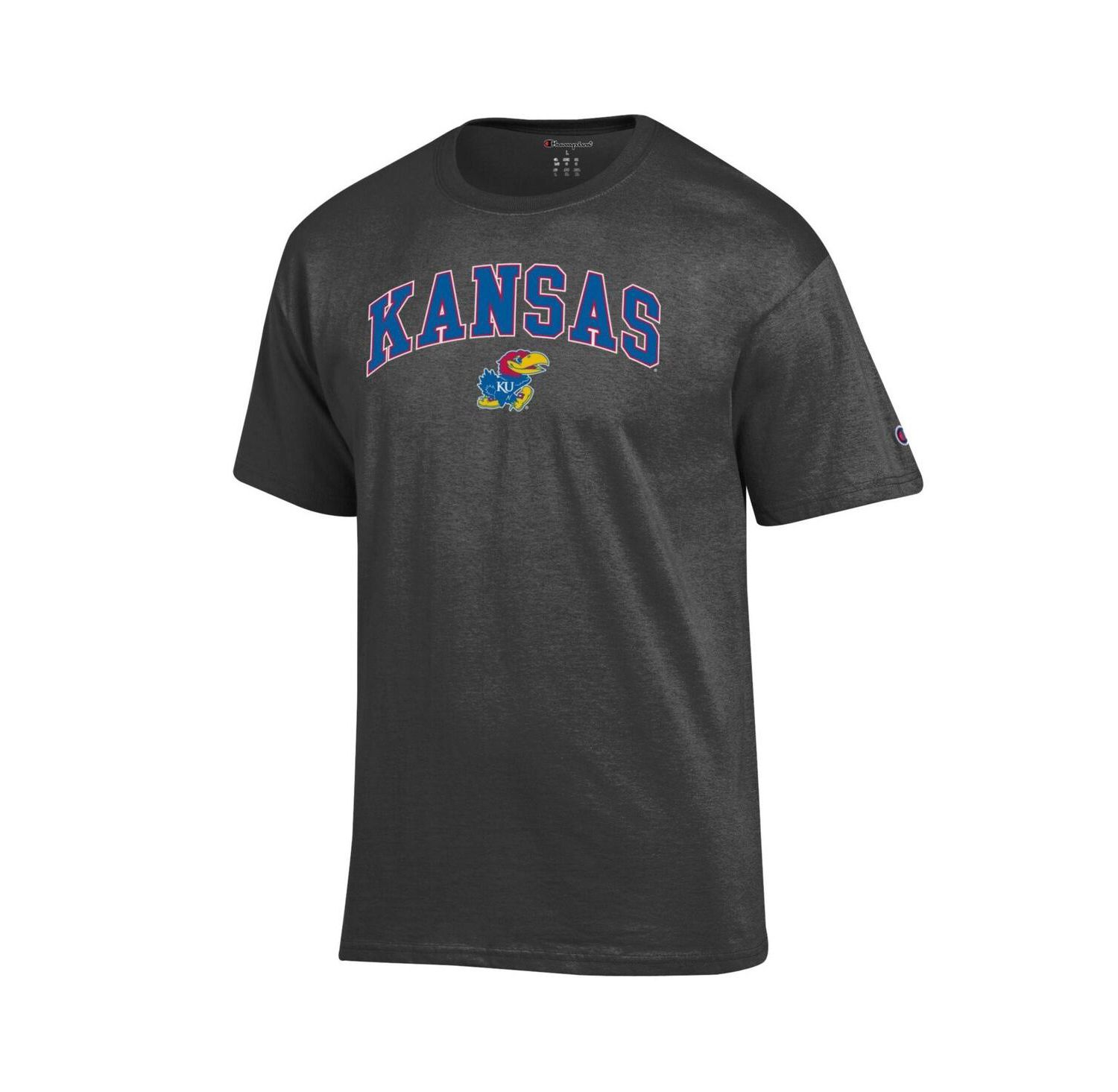 Men's Charcoal Kansas Jayhawks Arched Logo T-Shirt