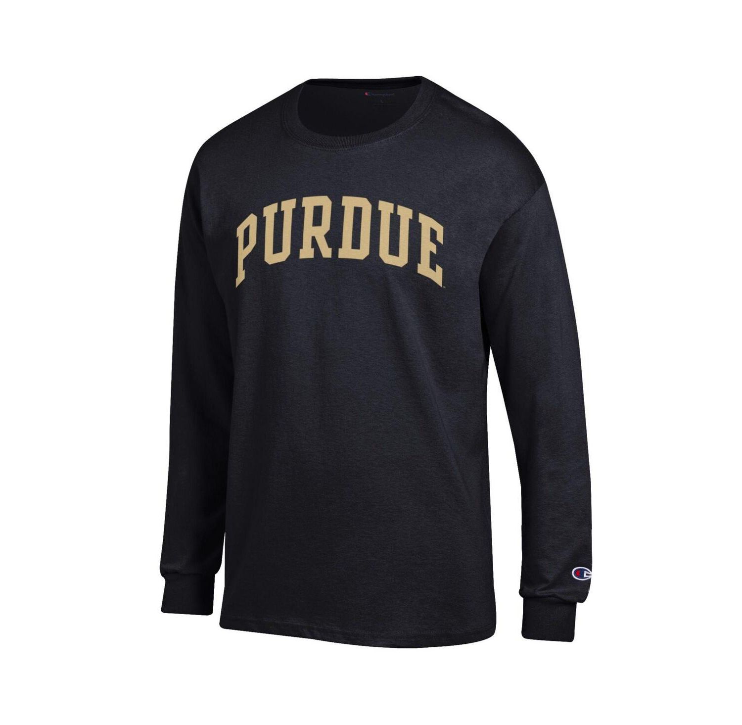 Men's Black Purdue Boilermakers Basic Arch Long Sleeve T-Shirt