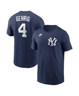 Men's Lou Gehrig Navy New York Yankees Cooperstown Collection Name & Number T-Shirt