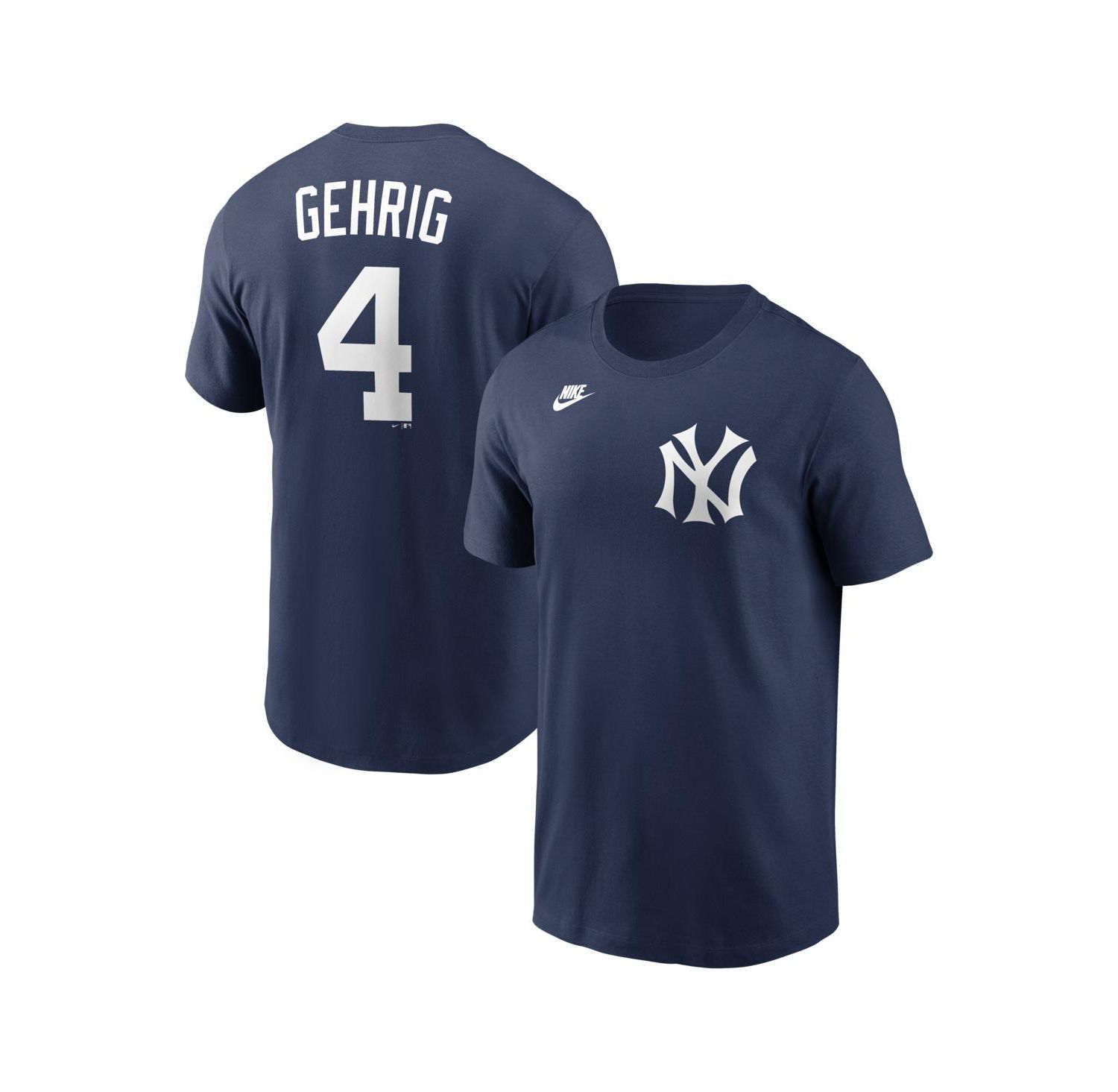 Men's Lou Gehrig Navy New York Yankees Cooperstown Collection Name & Number T-Shirt