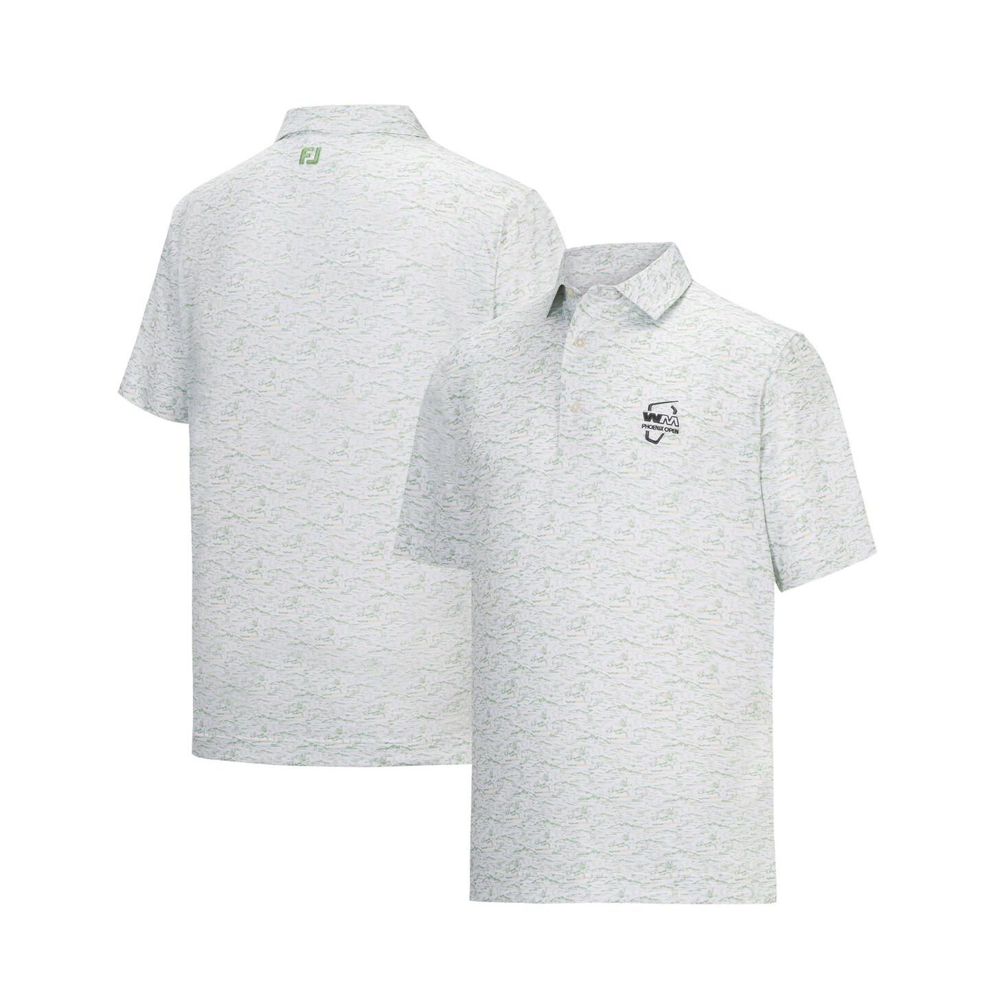 Мужское поло FootJoy White WM Phoenix Open ProDry All Over Print Polo Shirt — фото 1
