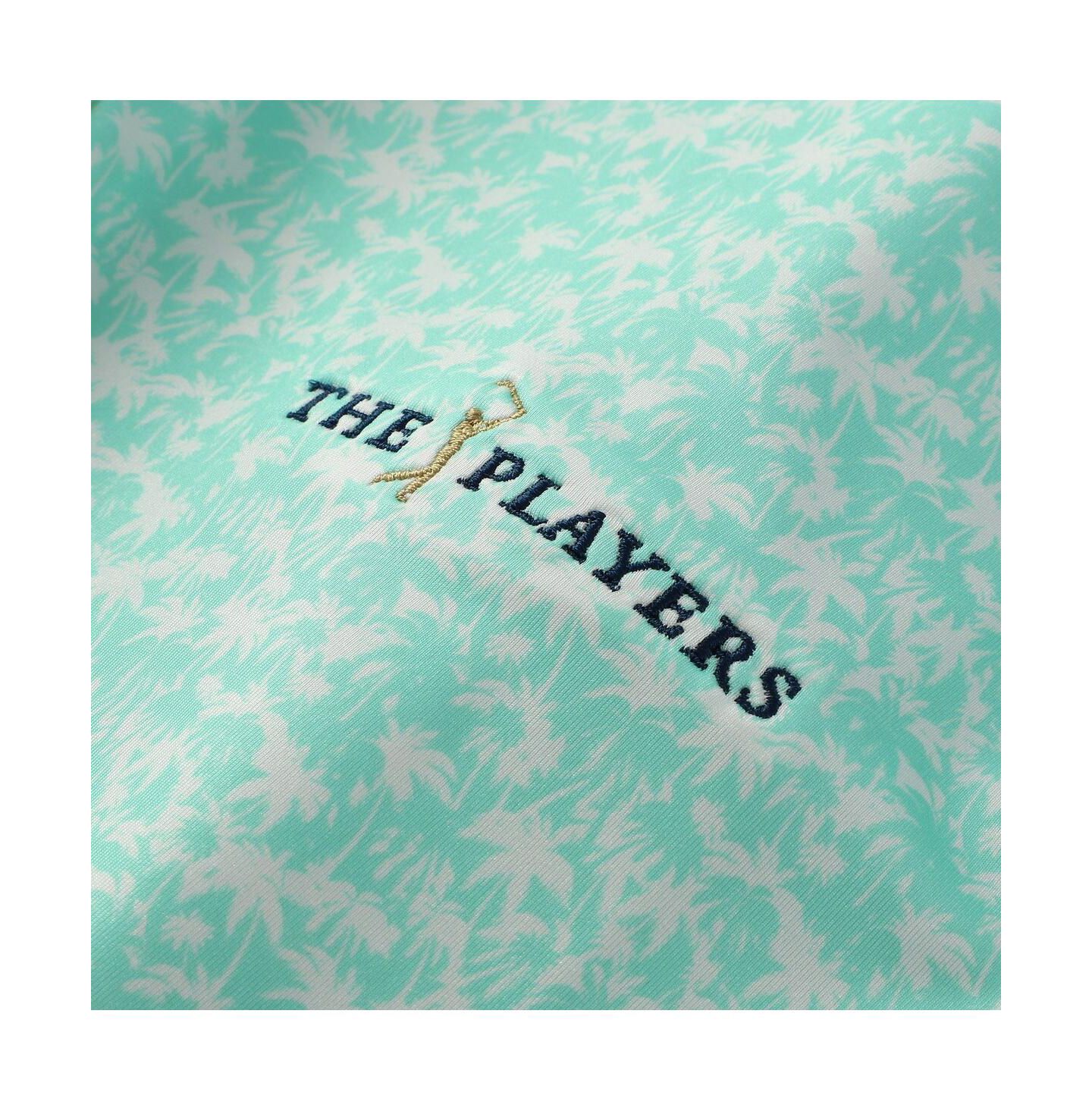 Мужское поло FootJoy Teal the Players Hidden Palm Print Lisle Polo Shirt — фото 4