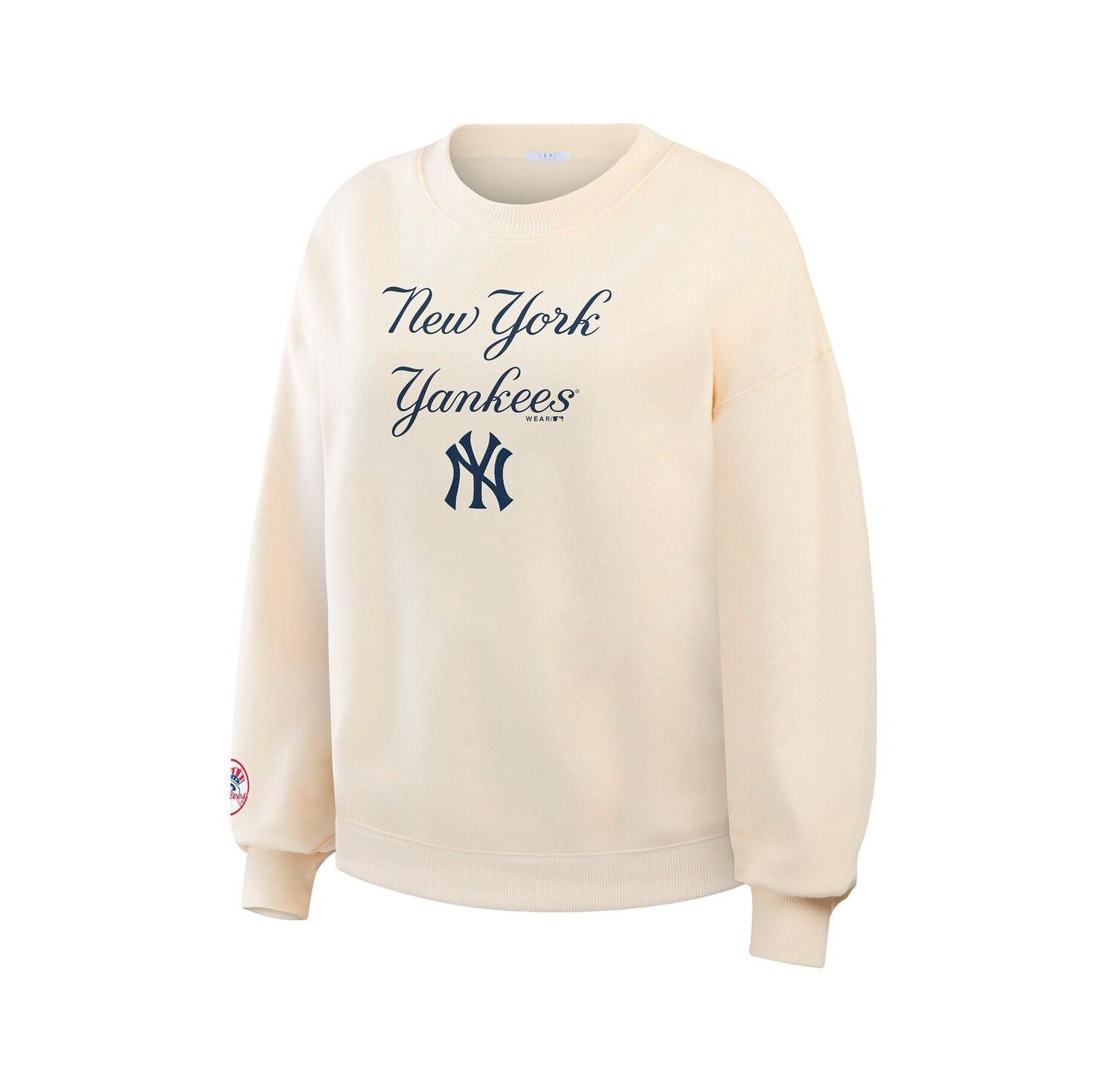 Women's Cream New York Yankees Heavyweight Crew Neck Sweatshirt