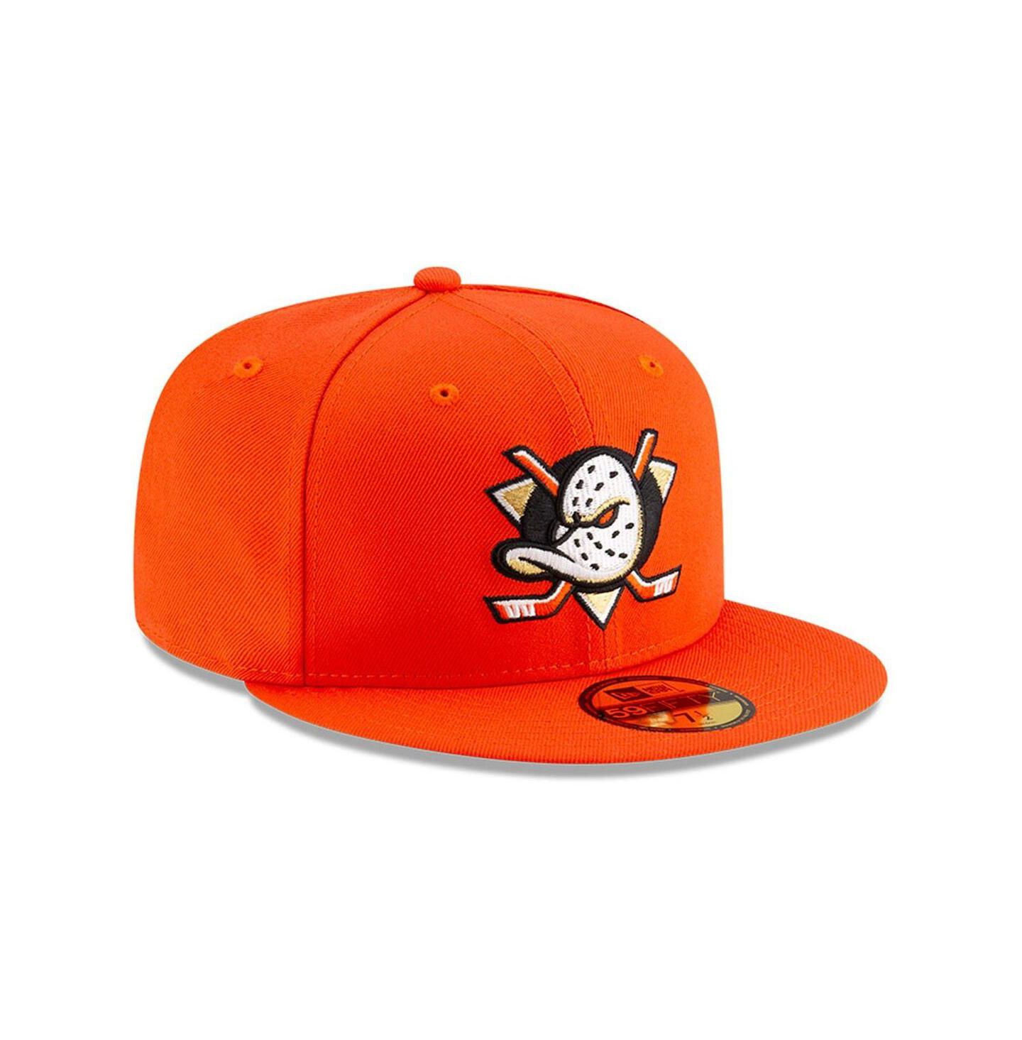 Мужская кепка New Era Orange Anaheim Ducks Core 59FIFTY Fitted Hat — фото 3