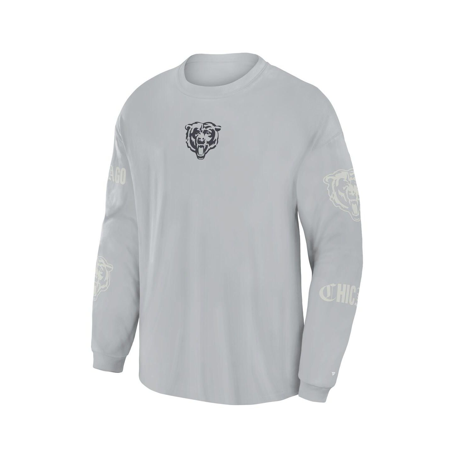 Мужская футболка Fanatics Gray Chicago Bears Oversized Type Play Long Sleeve — фото 2
