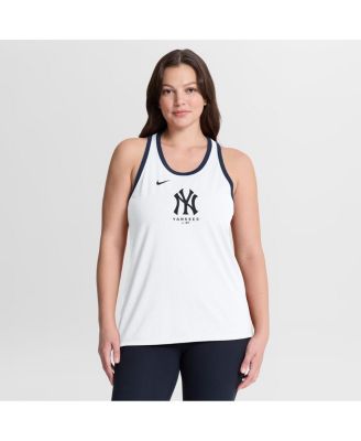 Women's White New York Yankees Tri-Blend Dri-FIT Racerback Tank Top