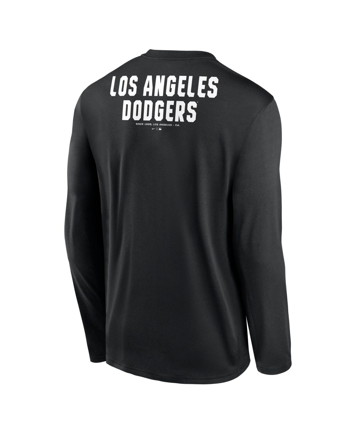 Men's Black Los Angeles Dodgers 2-Hit Legend Dri-FIT Long Sleeve T-Shirt