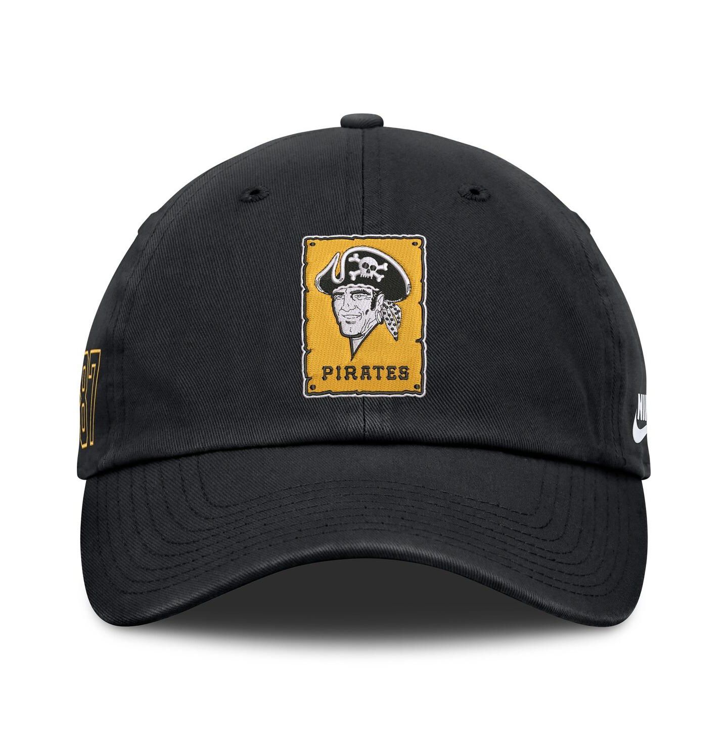 Мужская кепка Nike Black Pittsburgh Pirates Cooperstown Club Adjustable Hat — фото 2