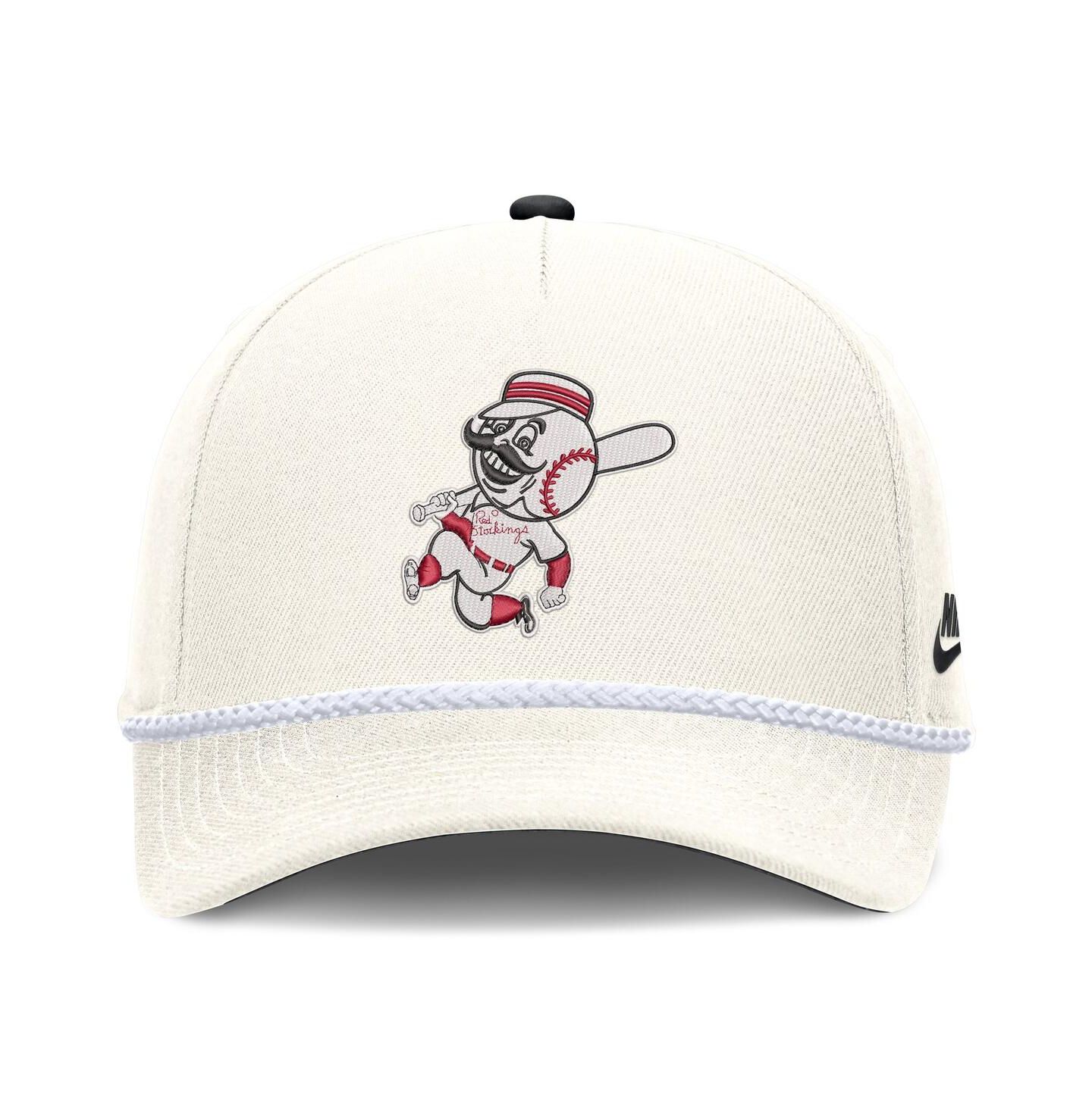 Мужская кепка Nike Cream Cincinnati Reds Cooperstown Rise Adjustable Hat — фото 2