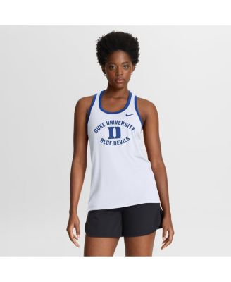 Women's White Duke Blue Devils Uni Name Tri-Blend Dri-FIT Tank Top