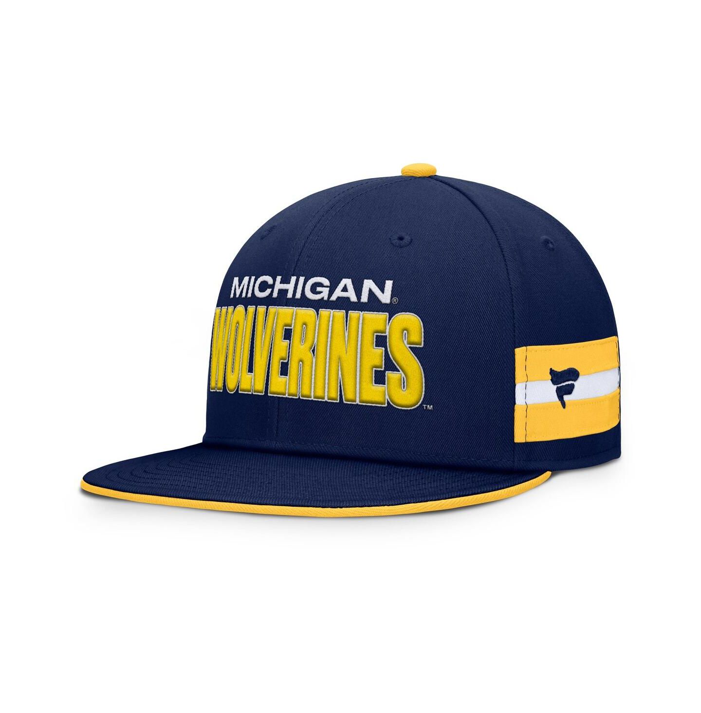 Мужская кепка Fanatics Navy Michigan Wolverines Pick Off Fitted Hat — фото 1