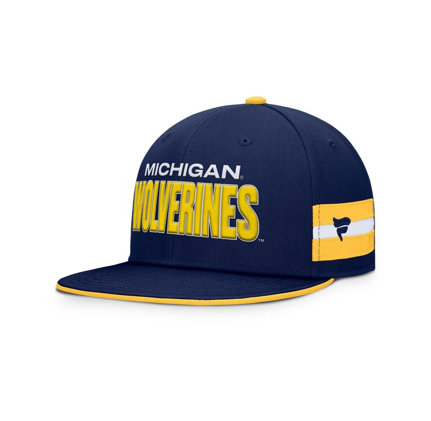 Men's Navy Michigan Wolverines Pick Off Fitted Hat