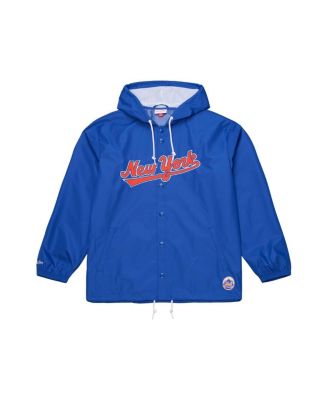 Men's Royal New York Mets Full-Snap Hooded Coaches Jacket