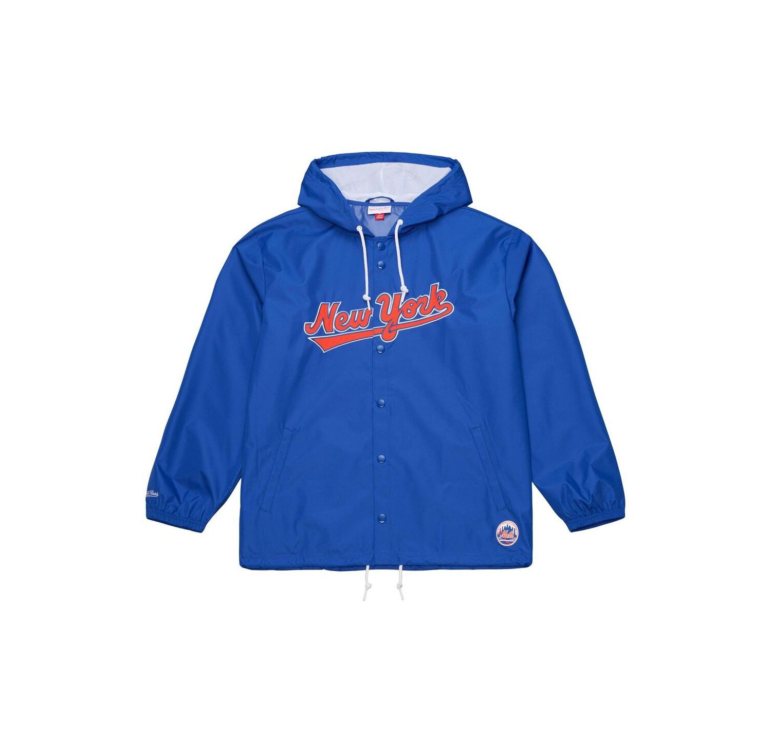 Men's Royal New York Mets Full-Snap Hooded Coaches Jacket
