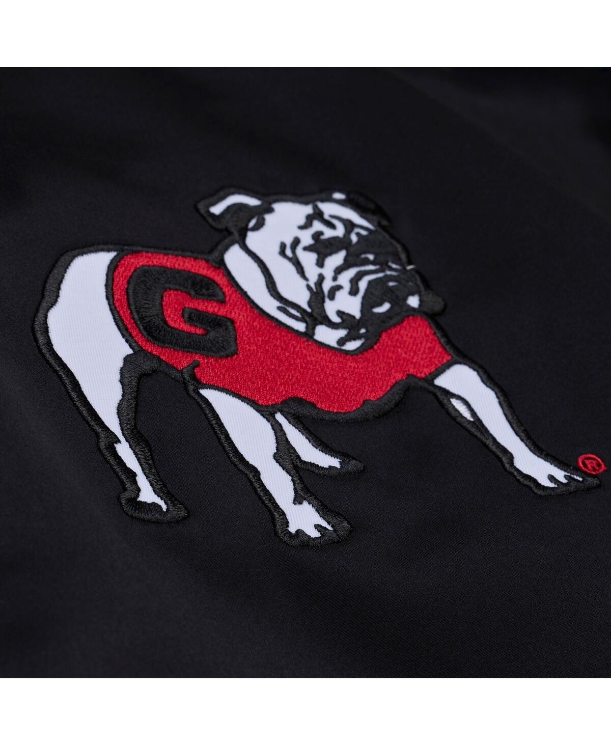 Mitchell & Ness Men's Black Georgia Bulldogs Double Clutch Lightweight Satin Full-Snap Jacket